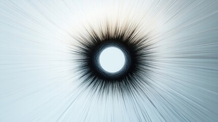 Poster - eclipse, displaying a fusion of colors as they radiate from the center of a darkened sphere.