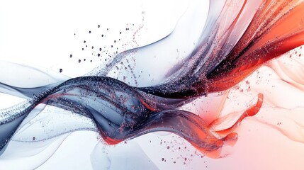 Poster - concepts, with intricate waveforms and particle-like structures interwoven against a bright white backdrop,
