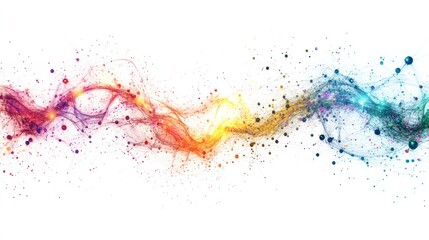Fototapete - chain, featuring interconnected nodes and vibrant energy flows in a spectrum of colors
