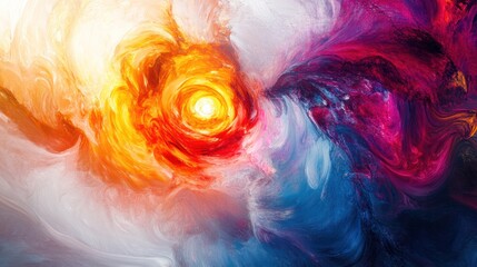 Poster - eclipse, displaying a fusion of colors as they radiate from the center of a darkened sphere.