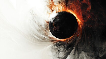Poster - eclipse, displaying a fusion of colors as they radiate from the center of a darkened sphere.
