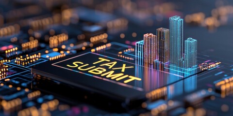 Poster - A digital representation of a circuit board featuring the phrase 