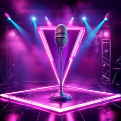 Leinwandbilder - Singing contest show 3d luxury 3d editable vector text effect