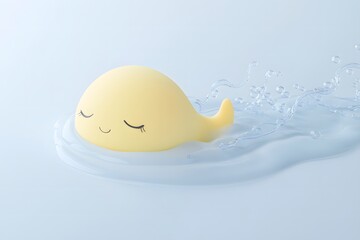 Wall Mural - minimalist cartoon Pisces, with water forming a chain of drops flowing around the figure