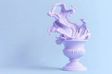 Wall Mural - cartoon Aquarius with water flowing from the urn, forming abstract fluid shapes in the air