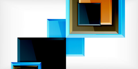 Wall Mural - shiny glossy metallic or plastic square design background. vector illustration for wallpaper, banner