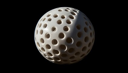 Aufkleber - A white, perforated ball commonly used in sports like floorball or pickleball.