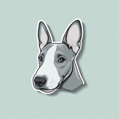 Aufkleber - A stylized illustration of a dog's head with prominent ears and a friendly expression.