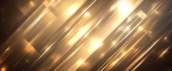 Poster - Abstract golden light streaks creating a dynamic and elegant background.