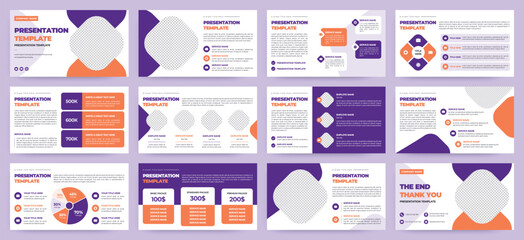 Wall Mural - modern presentation slide templates. infographic elements template set for web, print, annual report