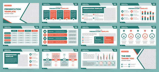 Wall Mural - modern presentation slide templates. infographic elements template set for web, print, annual report