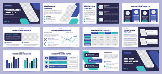 Wall Mural - modern presentation slide templates. infographic elements template set for web, print, annual report