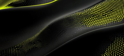 Aufkleber - Abstract design featuring smooth, flowing textures with a gradient of black and yellow dots.