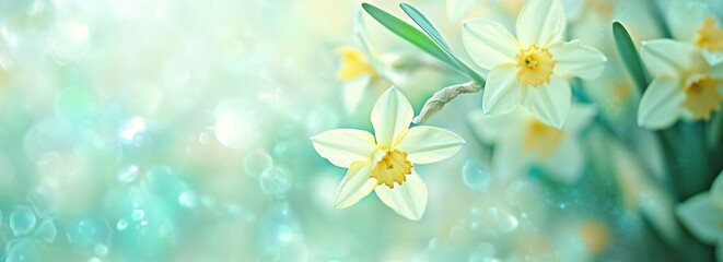 Poster - A serene image of delicate white flowers with soft bokeh in the background.