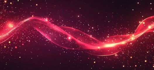 Poster - A vibrant wave of pink light with sparkling particles, creating a dynamic visual effect.