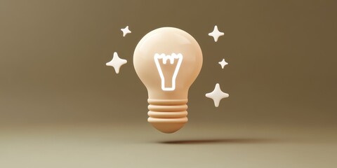 Aufkleber - A stylized light bulb icon with sparkles, symbolizing ideas and creativity.