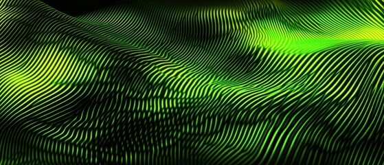 Fototapete - Abstract green and black wave patterns create a dynamic, flowing visual effect.