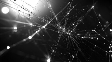 Dewdrops Glisten On An Intricate Spiders Web