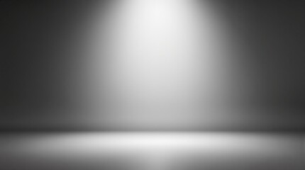 Poster - Spotlight illuminating a gray abstract empty room background with smooth gradient.