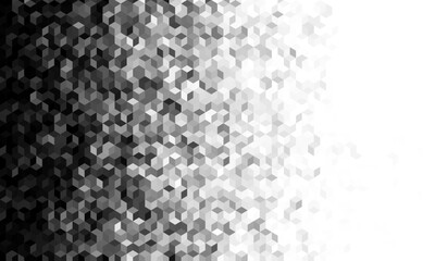 Fototapete - This striking black and white hexagonal pattern significantly enhances contemporary graphic design, offering a versatile and elegant background that is
