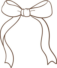 Wall Mural - Whimsical Hand-Drawn Ribbon Bow 
