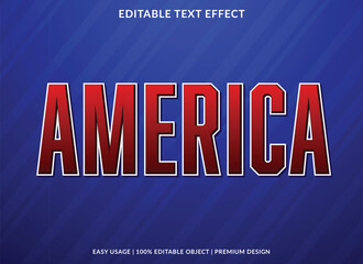 Poster - america editable text effect template use for logotype title and headline sticker