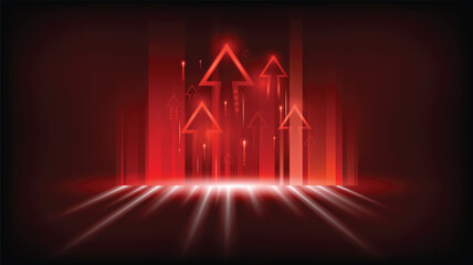 Leinwandbilder - Abstract red speed background gradient design with geometric composition.Futuristic minimal pattern place for text or message.Trendy and modern Cool banner design template.
