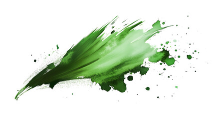 Wall Mural - green simple paint brush strokes in watercolor isolated against transparent