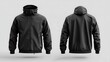 © Kami.Studio - Black Hooded Softshell Jacket Mockup Front and Back View  High-Quality Apparel Design Template for Branding and Promotion