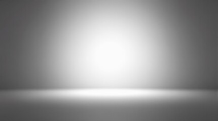 Poster - Minimalistic illuminated gray gradient background with soft spotlight effect.
