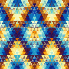 Fototapete - Eyecatching geometric triangle pattern in vibrant, rich colors for exciting visual appeal