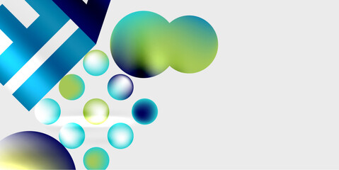 Poster - Circles and triangles modern art. Vector Illustration For Wallpaper, Banner, Background, Card, Book Illustration, landing page