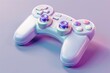 © dony - Pastel Purple Gaming Controller: A 3D Render of a Retro-Style Gamepad with Iridescent Buttons and Soft Lighting