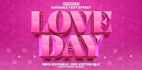 Poster - Love day editable text effect in modern trend style