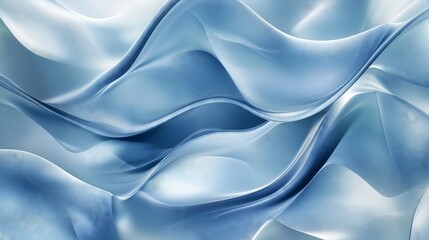 Poster - Modern blue background with abstract shapes, soft lighting, and silver accents for a tech-inspired vibe.