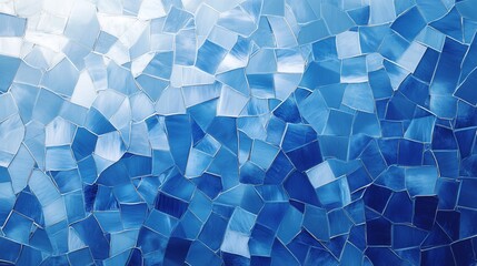 Poster - A stunning ombre blue mosaic blends light to dark shades, evoking tranquility and captivating allure.