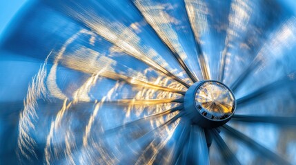 Poster - Blurred motion of a turbine with light reflections