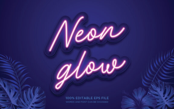 Glow Light 3D editable text style effect	
