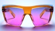 © Stock Source Studio - Isolated white background luxury sunglasses sleek neon designs and glossy lenses ideal for upscale office settings