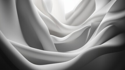 Poster - soft white fabric flowing gracefully in gentle waves under bright light creating an elegant texture