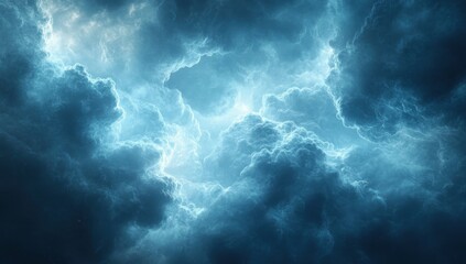 Poster - Dynamic and Mysterious Cloud Formation with Electric Light Effects, Perfect for Nature, Weather, and Atmospheric Backgrounds