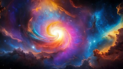 Wall Mural - A vibrant and colorful cosmic scene