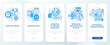 © IMG visuals icons - Starting manufacturing business blue onboarding mobile app screen. Walkthrough 5 steps editable graphic instructions with linear concepts. UI, UX, GUI template. Montserrat SemiBold, Regular fonts used