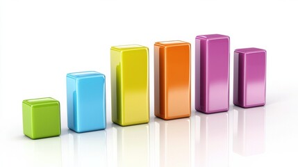 Poster - Colorful Geometric Cube Blocks Minimal Abstract Background Design