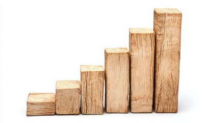 Poster - Wooden block tower representing business growth and financial progress