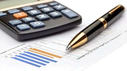 Poster - Financial Analysis Tools and Documents on Workplace Desk