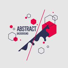 Fototapete - Background with abstract shapes. A template for design and creativity. The composition of the figures. The illustration is in a modern style, simple and concise design.