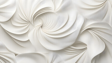 Poster - dynamic swirls of white paper textures abstract art digital creation modern design aesthetic perspec