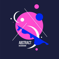 Poster - Abstract composition with dynamic and geometric shapes. Modern template for advertising, vector background for design.