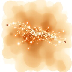 Leinwandbilder - Abstract digital visualization of interconnected nodes and lines representing technology and data flow